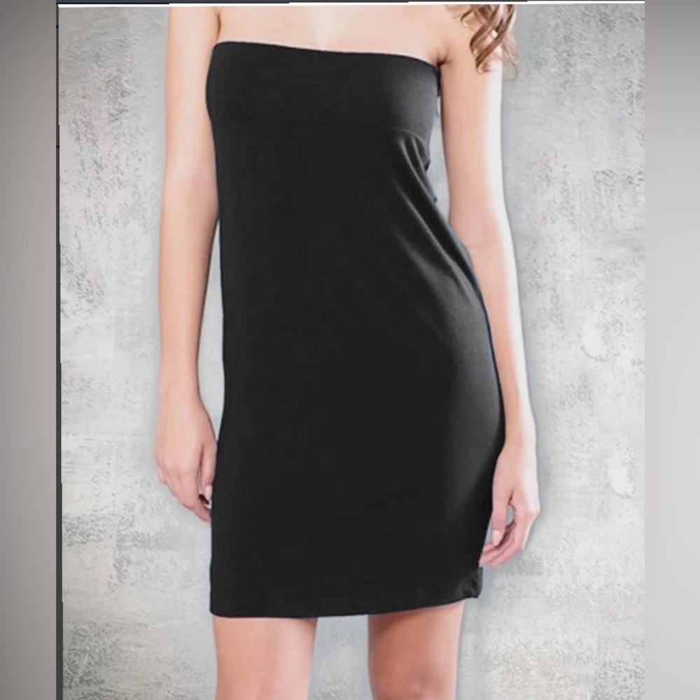 American Apparel Classic Black Strapless Dress